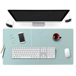 Ulti-olor-alfombrilla de escritorio de cuero para oficina, alfombrilla de ratón con logotipo personalizado y tamaño grande, protege tu escritorio