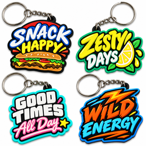 Porte-clés en PVC de forme irrégulière personnalisés avec des motifs de dessins animés colorés pour des cadeaux promotionnels - Product Image 1