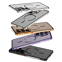 Coque pour Samsung Galaxy S25 S26 Ultra, mat, magnétique, antichoc, avec cadre en aluminium, coque en métal, coque de jeu avec grille de refroidissement