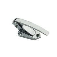 Ensemble de serrure cryogénique avec poignée en alliage de zinc, loquet finition chrome brillant, 2 clés, entraxe 50 mm pour serrures à cylindre bas.