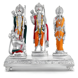 Ensemble d'idoles Ram Darbar plaqué argent, statue de dieu hindou pour la décoration de la maison, temple, cadeau religieux - Product Image 5