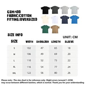 T-shirt Homme Uni Streetwear Oversize à Col Rond et Manches Courtes 100% Coton 400 GSM avec Impression de Haute Qualité - Product Image 4