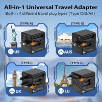 Worldplug GaN 45W Çoklu Priz Uluslararası Evrensel Seyahat Adaptörü Hepsi Bir Arada Dünya Çapında Şarj Cihazı Telefon Tablet Laptop için