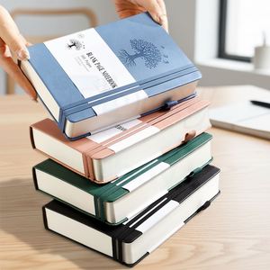 Academic A5 Logo Customized Pocket PU Leather Diary Note Book Custom Elastic Band Hardcover Journal Notebook Planner - Product Image 5