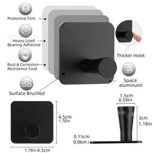 Appendiabiti ganci adesivi in alluminio <span class=keywords><strong>porta</strong></span> <span class=keywords><strong>asciugamani</strong></span> senza foratura <span class=keywords><strong>bagno</strong></span> cucina gancio asciugamano montato a parete per <span class=keywords><strong>bagno</strong></span> - Product Image 5