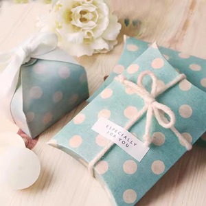 Luxury mini paper pillow shaped <b>box</b>, floor paper wedding <b>party</b> gift, customizable according to needs - Product Image 4