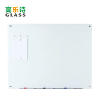 Tableau blanc magnétique 180x100cm, surface sans cadre en verre de 4mm d'épaisseur avec plateau pour stylos, pour école, bureau, studio, certifié TUV
