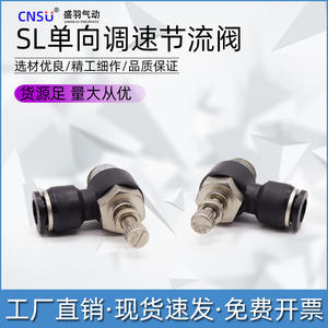 Tuyau d'air régulateur unidirectionnel, type L, raccord rapide, vanne d'accélération SL6-02, vanne de régulation de vitesse du cylindre, pièces pneumatiques en cuivre - Product Image 5