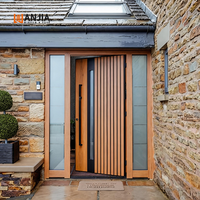 Porte d'entrée noire moderne avec panneaux latéraux, double vitrage, pour extérieur de maison, sécurité résidentielle