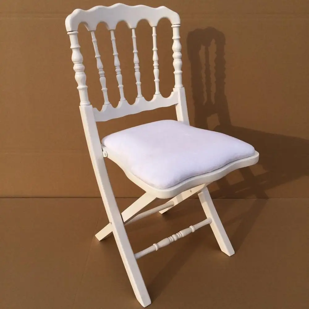 Vente en gros de chaises de mariage en bois naturel pour hôtel chaises de plage de jardin chaise Napoléon pliante en bois de hêtre