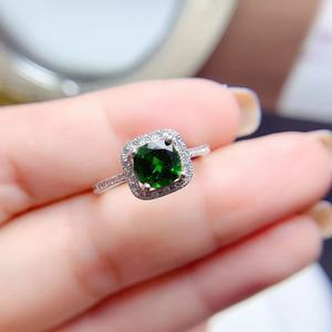 6Mm 925 Bạc Đệm Cắt Ngọc Lục Bảo <span class=keywords><strong>Diopside</strong></span> Vòng Cổ Bông Tai Nhẫn Trang Sức Set Sterling Bạc Sang Trọng Thiên Nhiên Đá Quý Đồ Trang Sức - Product Image 4