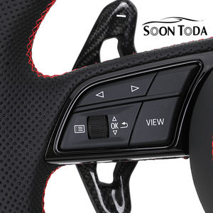 Volante Deportivo de Cuero y Fibra de Carbono para <span class=keywords><strong>Audi</strong></span> R8 B6/B8/B9 A3/A4/A5/A6 C7 SQ5 Q3/Q5 Q7 RS3 8V RS4 RS6 RS7 TT - Product Image 3