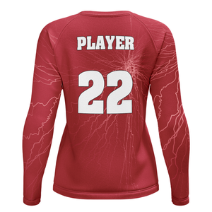 بدلة تدريب وتنافس للكرة الطائرة للنساء بياقة على شكل V وأكمام طويلة - Product Image 2