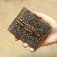 Dompet Pendek Kulit Sapi Asli untuk Pria, Dompet Pendek Kulit Sapi Asli Retro Modis Bisnis