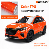 Film de protection de peinture automobile 7,5 mil en TPU brillant, effet bling-bling, couleur orange-rouge changeante, anti-UV, auto-réparant, anti-rayures, vente en gros