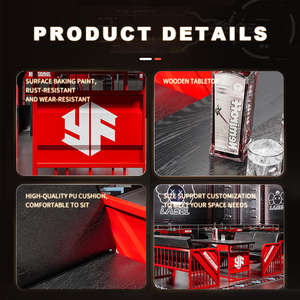 Juego de Mesa de Comedor de Metal Industrial para Cafetería, <span class=keywords><strong>Restaurante</strong></span> <span class=keywords><strong>y</strong></span> Área de Comidas, Juego de Mesa de Comedor Comercial - Product Image 5