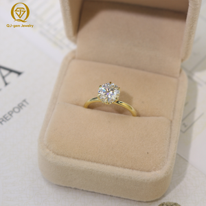 Diamante de Laboratorio de Corte Redondo Clásico con Engaste de Seis Puntas en Oro de 18K de Lujo, con Certificado IGI, Color D, Claridad VVS, Personalizado para Regalo - Product Image 1