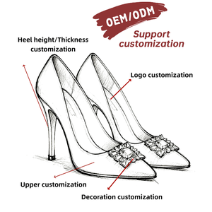 أحذية مكتب نسائية ذات كعب عالي منزلق مع شعار مخصص كعب خنجر 8-مضخات احترافية من جلد الغزال المجوف - Product Image 5