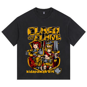 Amerikanische Herrenmode-Marke Kurzarm-T-Shirt im Used-Look Retro Unisex-Look mit Cartoon-Print im Oversize-Stil - Product Image 3