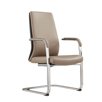 Chaise de bureau pivotante de direction en PU gris à dossier haut, design moderne et élégant, fabriquée en Chine