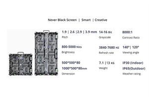 Mur vidéo LED intérieur/extérieur HD pour événements géants 500x500/500x1000mm écran LED de location de scène P2.6 P2.9P3.9 Pantallas - Product Image 3