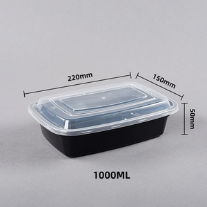 Nhà sản xuất tùy biến 650ml 1000ml Bento trưa kín tái chế PP hình chữ nhật thực phẩm container với nắp - Product Image 2