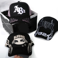 Topi Baseball 5 Panel Bordir 3D Custom Berkualitas Original 100% Baru, Bahan Kanvas, Pinggiran Melengkung, Motif Huruf