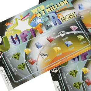 Free Design Custom Double-Sided Printing Scratch Cards Win Lottery Ticket Play Card Lotto Cards