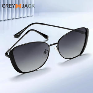 Gafas de Sol Cat Eye para Mujer, Color Gris Jack, Montura Metálica, Lentes TAC con Protección UV400, Gafas de Sol Negras de Moda - Product Image 2