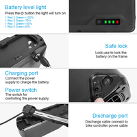 Batterie de vélo électrique Polly Shark DP-7-21700 48V 25Ah 52V 25Ah 60V 20Ah 72V 15Ah avec chargeur pour vélo de montagne Fat Bike Batterie Li-ion