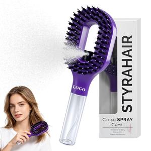 0728 Save Damaged Hair 2-in-1 Fine Mist Spray <b>Brush</b> Dual Use Dry Wet Detangles <b>Smooths</b> Portable - Product Image 4