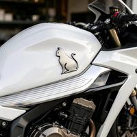 Autocollant 3D en alliage de zinc en forme de chat, emblème métallique auto-adhésif pour dissimuler les rayures, décoration pour carrosserie de voiture et moto