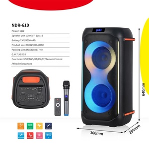 Altavoz Portátil para Fiestas NDR-610, el Más Vendido de Fábrica, con Dos Altavoces de 6.5 Pulgadas PRO, con Luces LED, <span class=keywords><strong>Partybox</strong></span> <span class=keywords><strong>710</strong></span> - Product Image 2
