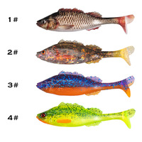 Lot de 3 leurres souples 3D réalistes de 120 mm et 15 g pour la pêche en eau salée, leurres nageurs à queue de pagaie pour montage Texas, appâts coulants pour le black-bass