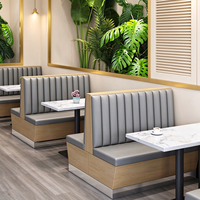 Meubles de restaurant de style nordique, banquette en cuir PU, ensembles de tables pour restauration rapide, café, bistrot