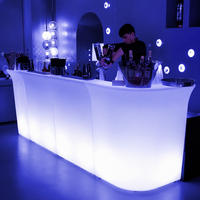 Comptoir de bar d'angle LED 110 cm rechargeable 16 couleurs pour bar, boîte de nuit, vente en gros, batterie intégrée