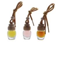 Botella de vidrio de perfume transparente de 6ml con rodillo para ambientador de coche con tapón de rosca