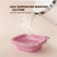 Bol pliable en silicone pour animaux de compagnie, pliable, portable, pour l'eau et la nourriture, pour chien et chat, en plein air