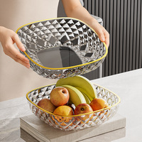 Diamantvormig plastic ovale fruit schaal pot Scandinavisch effen patroon hoogwaardig huishoudelijk woonkamer salontafel licht schaal