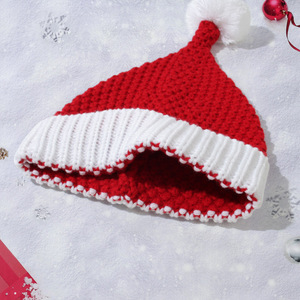 Christmas Hats Santa Claus Knitted Wool Hat Warm Windproof Adult Children Sizes Classic Style Soft Acrylic Fiber - Product Image 2
