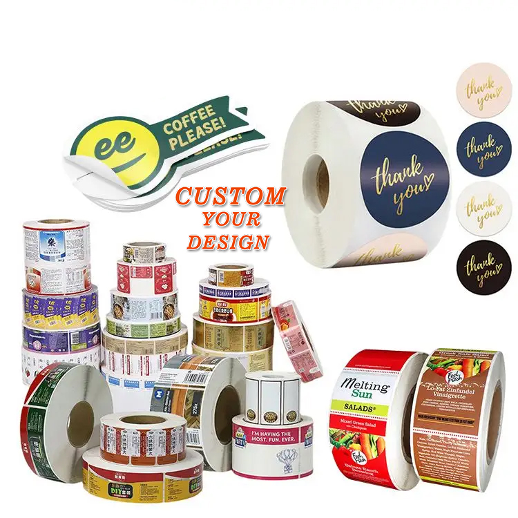 High Quality Advertising Waterproof Custom Roll Logo Packaging logo Vinyl Private Label Sticker Custom