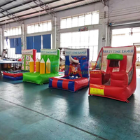 Jeux sportifs gonflables interactifs 4-en-1 pour fête foraine, en bâche PVC 0,55 mm, capacité 500 kg, portables et personnalisables