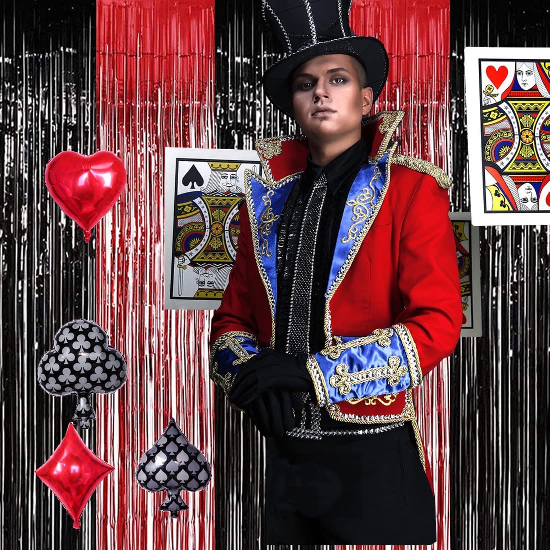 Casino Thema Feest Versiering - Rood, Zwart en Zilver