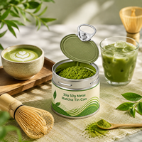 Boîte en fer blanc portable de qualité alimentaire pour poudre de matcha, boîte métallique pour emballage alimentaire, pour le stockage de thé en vrac, vente en gros