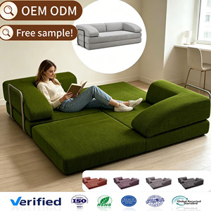 Sofá Modular Convertible Personalizado, Moderno, Tipo Teddy, para Sala <span class=keywords><strong>de</strong></span> Estar, con Función <span class=keywords><strong>de</strong></span> Cama - Product Image 1
