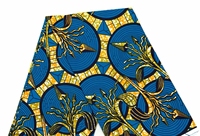 Kain Batik Afrika Organik 6 Yard dengan Hiasan Berlian, Kain Katun untuk Gaun, Penggunaan Luar Ruangan & Penutup, untuk Anak Perempuan