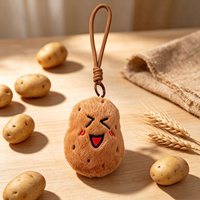 Nouveau Porte-clés Pendentif Sac en Peluche Douce et Mignonne en Forme de Pomme de Terre, Visage Multi-Expressions (Colère, Peur, Sourire), Jouet, Cadeau