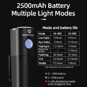 ROCKBROS — <span class=keywords><strong>lampe</strong></span> frontale de bicyclette étanche à la pluie, chargeur USB, phare <span class=keywords><strong>800</strong></span> <span class=keywords><strong>lumens</strong></span>, plusieurs Modes, accessoires de cyclisme - Product Image 6