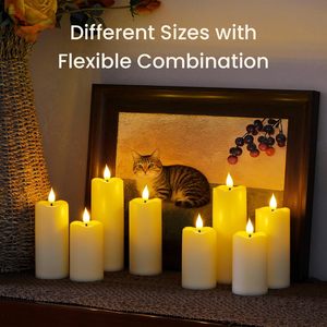 Wedding Church Christmas Decoration Lights Set 3 Led <b>Candles</b> Paraffin Real Wax Led <b>Candle</b> Light LED <b>Candle</b> with Remote - Product Image 5