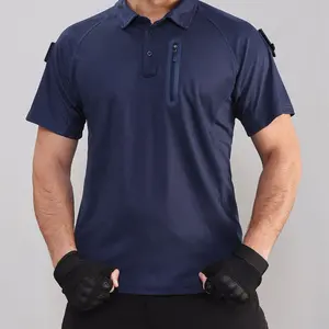 YAKEDA da combattimento traspirante Camisetas verde militare Tactico estivo rapido asciutto tattico Polo a maniche corte T Shirt per gli uomini